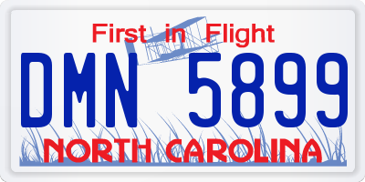 NC license plate DMN5899