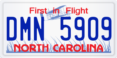 NC license plate DMN5909