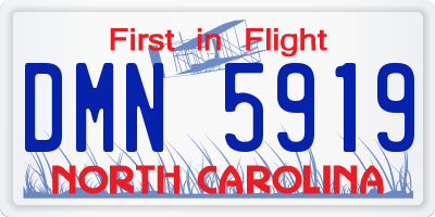NC license plate DMN5919