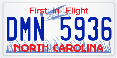 NC license plate DMN5936