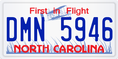 NC license plate DMN5946