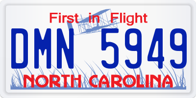 NC license plate DMN5949