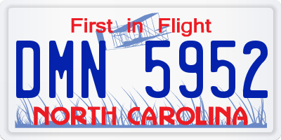 NC license plate DMN5952
