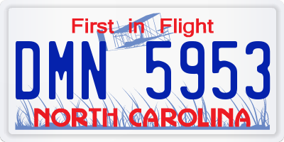 NC license plate DMN5953
