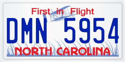 NC license plate DMN5954