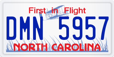 NC license plate DMN5957