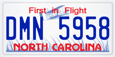 NC license plate DMN5958