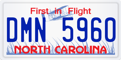 NC license plate DMN5960