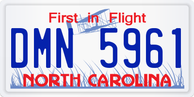 NC license plate DMN5961