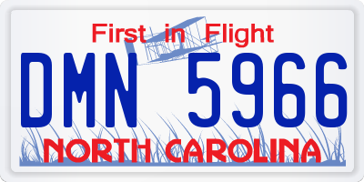 NC license plate DMN5966
