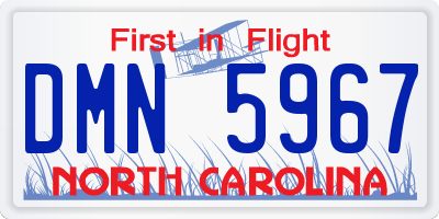 NC license plate DMN5967