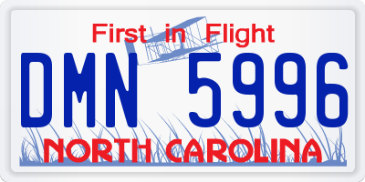 NC license plate DMN5996