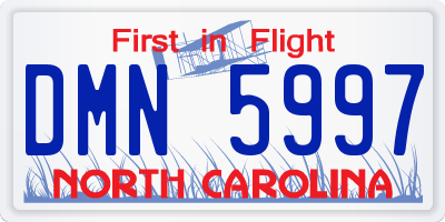 NC license plate DMN5997