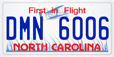 NC license plate DMN6006