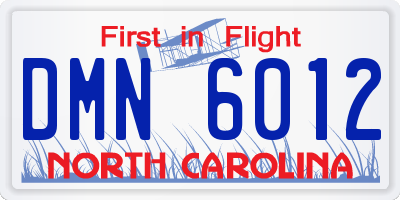 NC license plate DMN6012