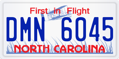 NC license plate DMN6045
