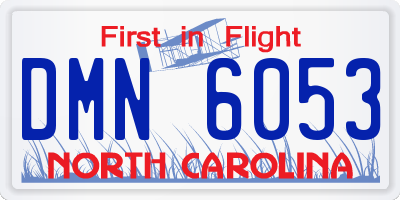 NC license plate DMN6053
