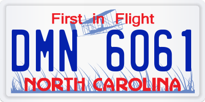 NC license plate DMN6061