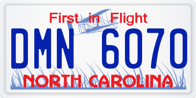 NC license plate DMN6070