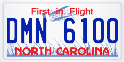 NC license plate DMN6100