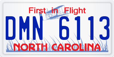 NC license plate DMN6113