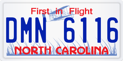 NC license plate DMN6116