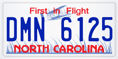 NC license plate DMN6125