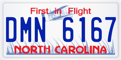 NC license plate DMN6167