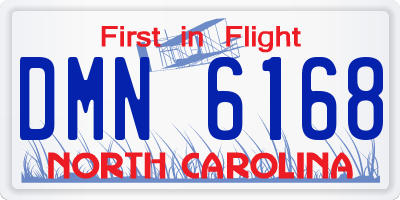 NC license plate DMN6168