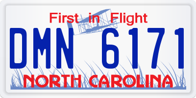 NC license plate DMN6171