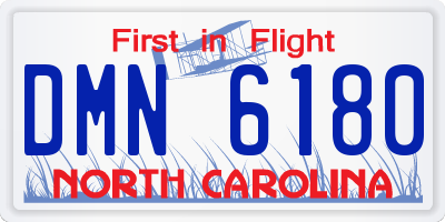 NC license plate DMN6180