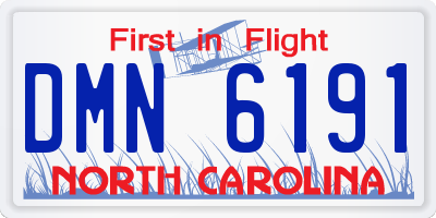 NC license plate DMN6191