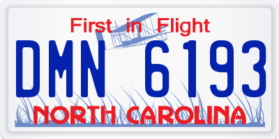NC license plate DMN6193
