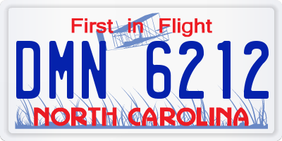 NC license plate DMN6212