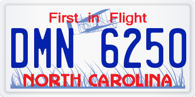 NC license plate DMN6250