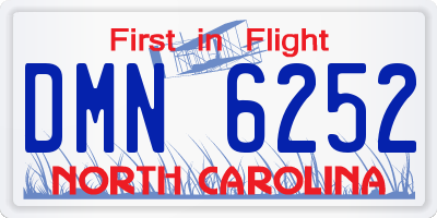 NC license plate DMN6252