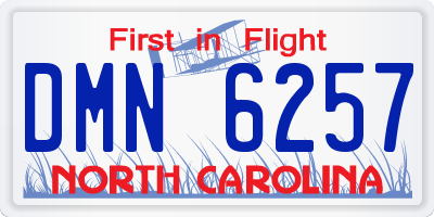 NC license plate DMN6257
