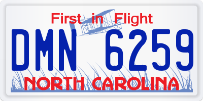 NC license plate DMN6259