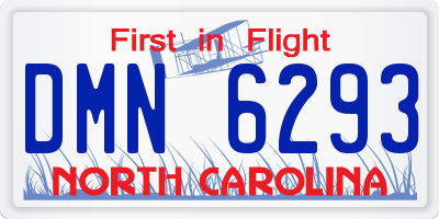 NC license plate DMN6293
