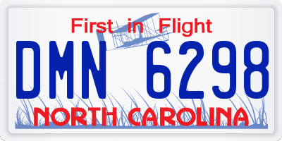 NC license plate DMN6298
