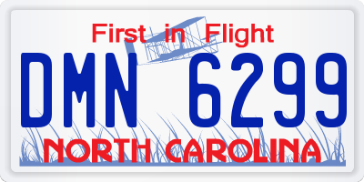 NC license plate DMN6299