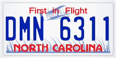 NC license plate DMN6311