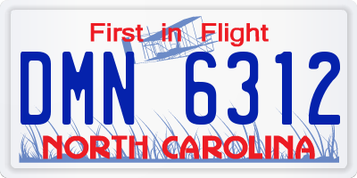 NC license plate DMN6312