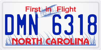 NC license plate DMN6318