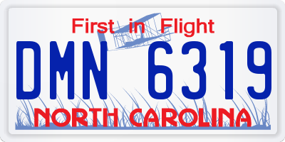 NC license plate DMN6319