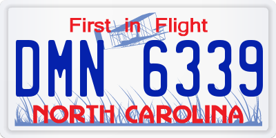 NC license plate DMN6339