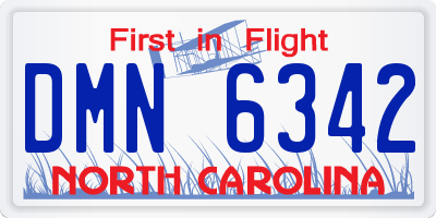 NC license plate DMN6342