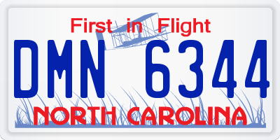 NC license plate DMN6344