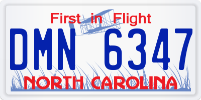 NC license plate DMN6347