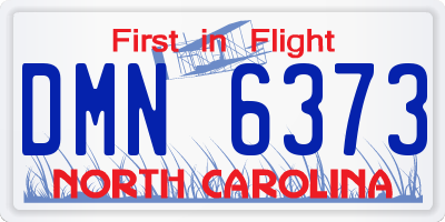 NC license plate DMN6373